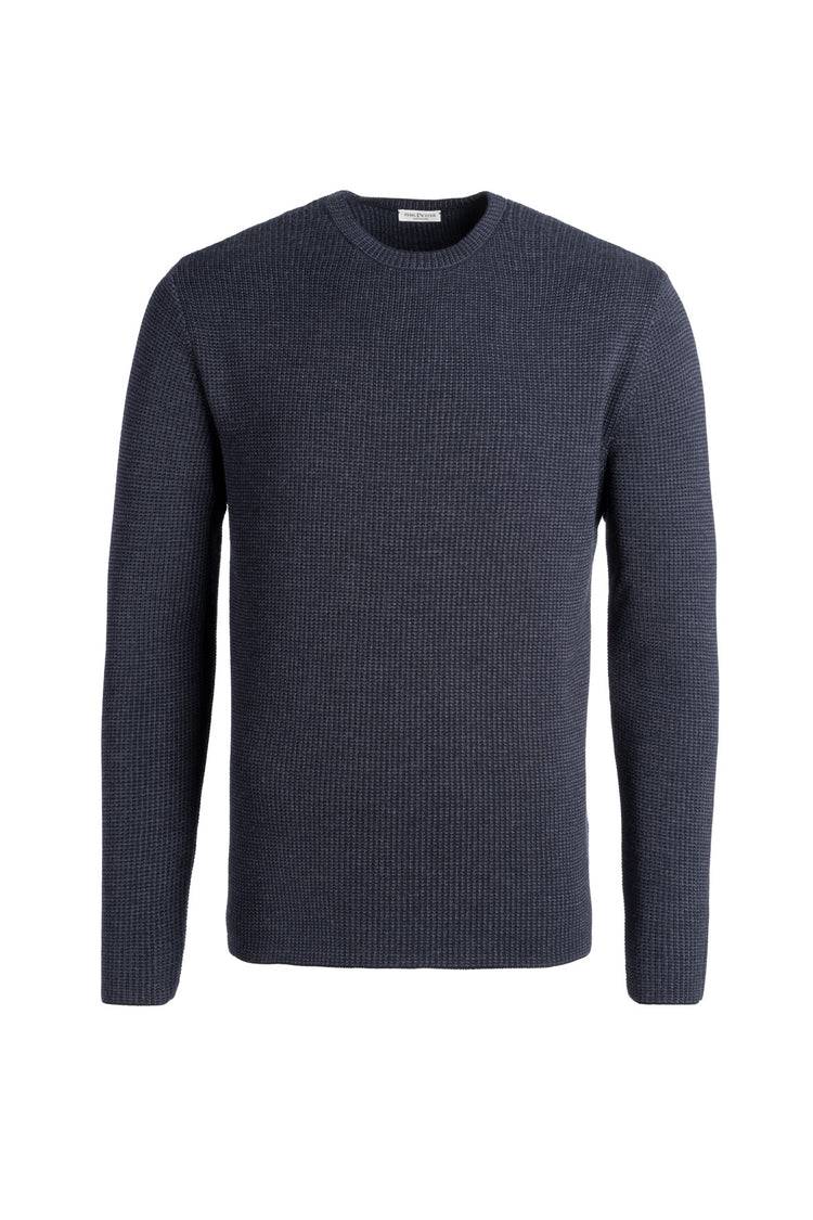 Phil Petter Rundhals-Pullover aus Merinowolle, Perlfang-Strick Online