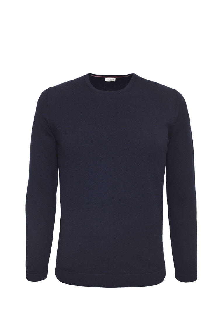 Phil Petter Rundhals-Pullover aus Merinostretch, Slim Fit Fabrikpreis