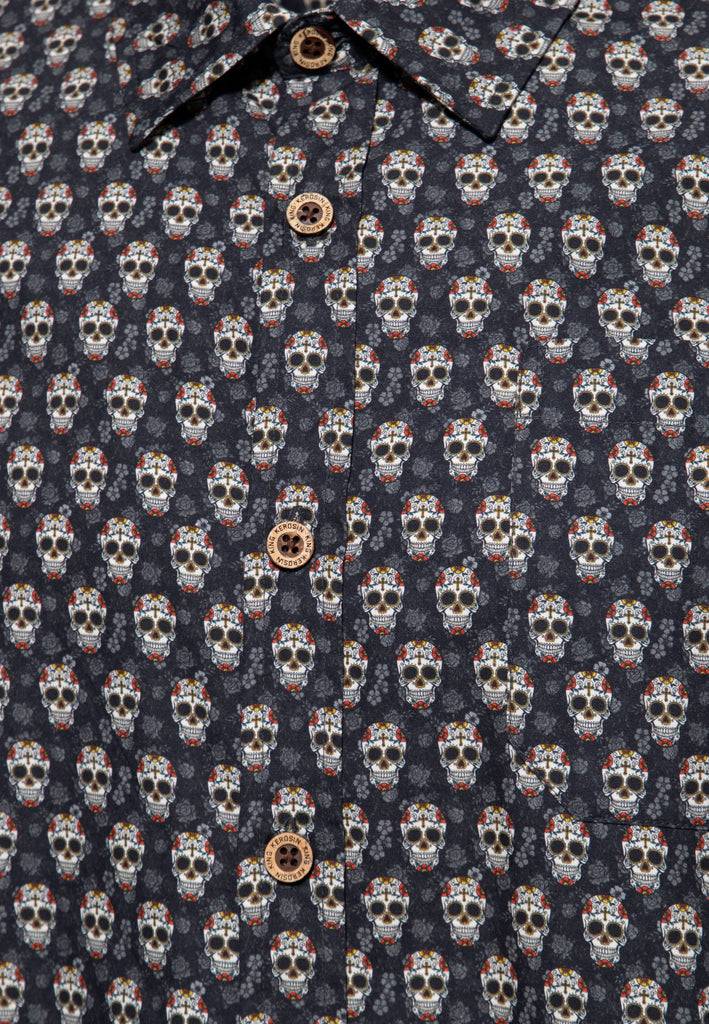 Queen Kerosin Langarmhemd «Calavera» VIP-Rabatte