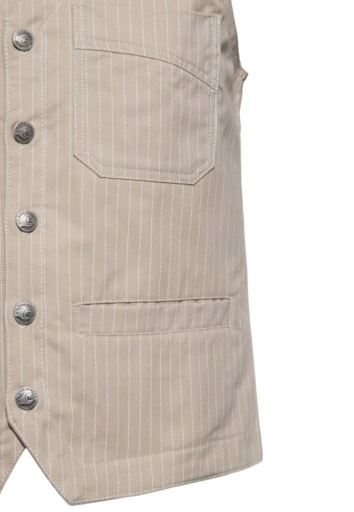 Queen Kerosin Pinstripe Weste Bis zu 50% Rabatt