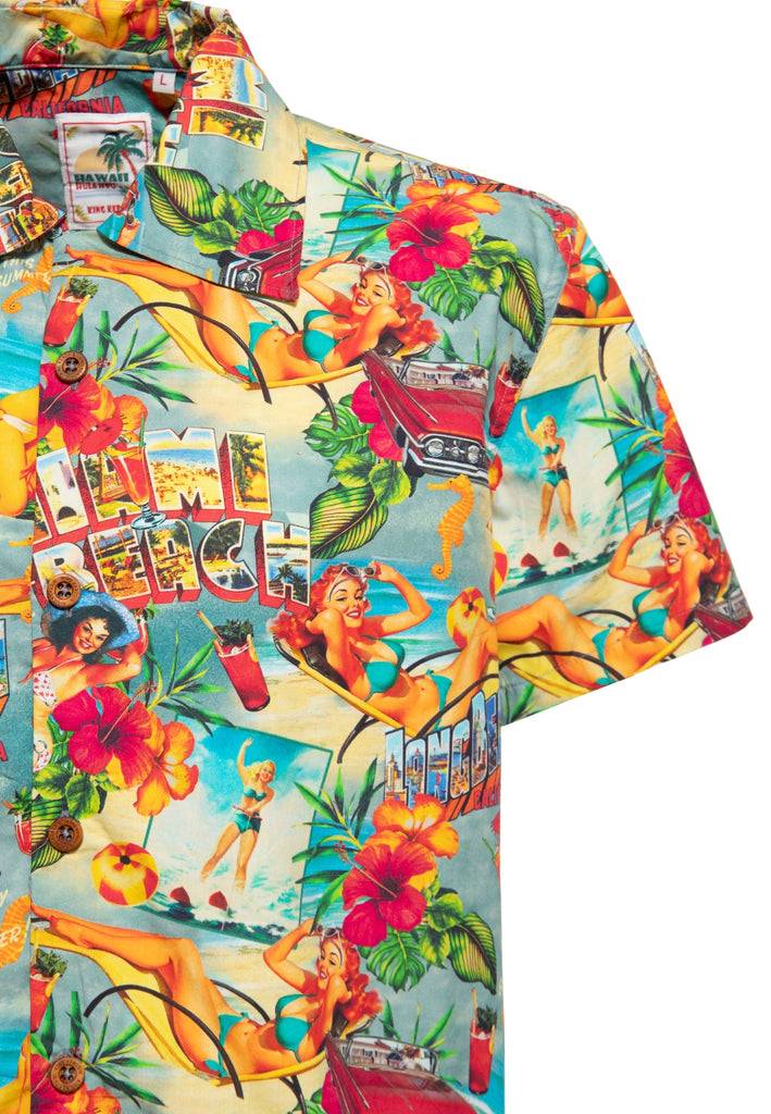 Queen Kerosin Hawaiihemd «Miami & Long Beach» Auslauf