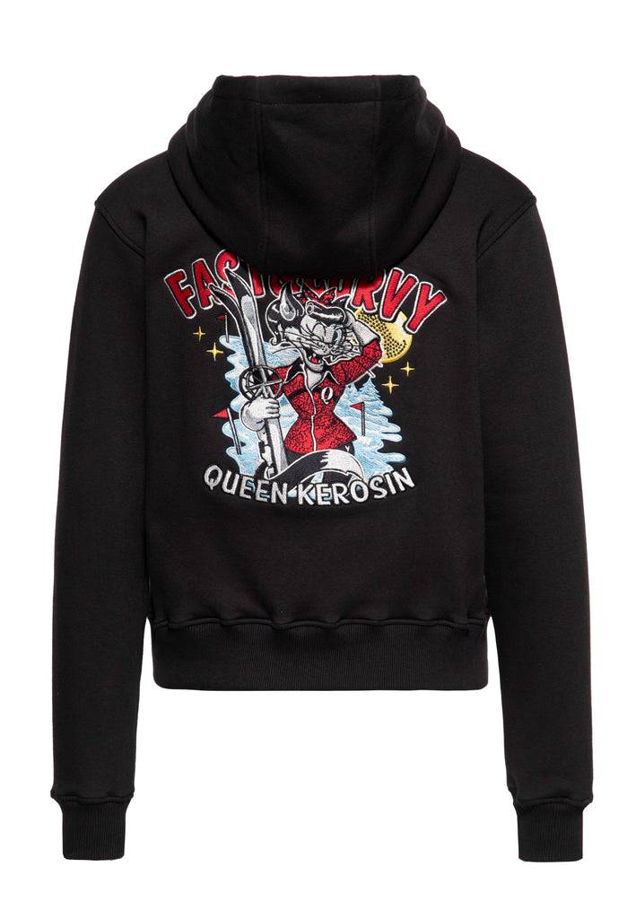 Queen Kerosin Kapuzensweatjacke «Fast & Curvy» Fabrikverkauf