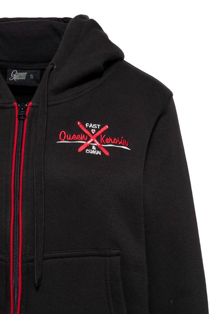 Queen Kerosin Kapuzensweatjacke «Fast & Curvy» Fabrikverkauf