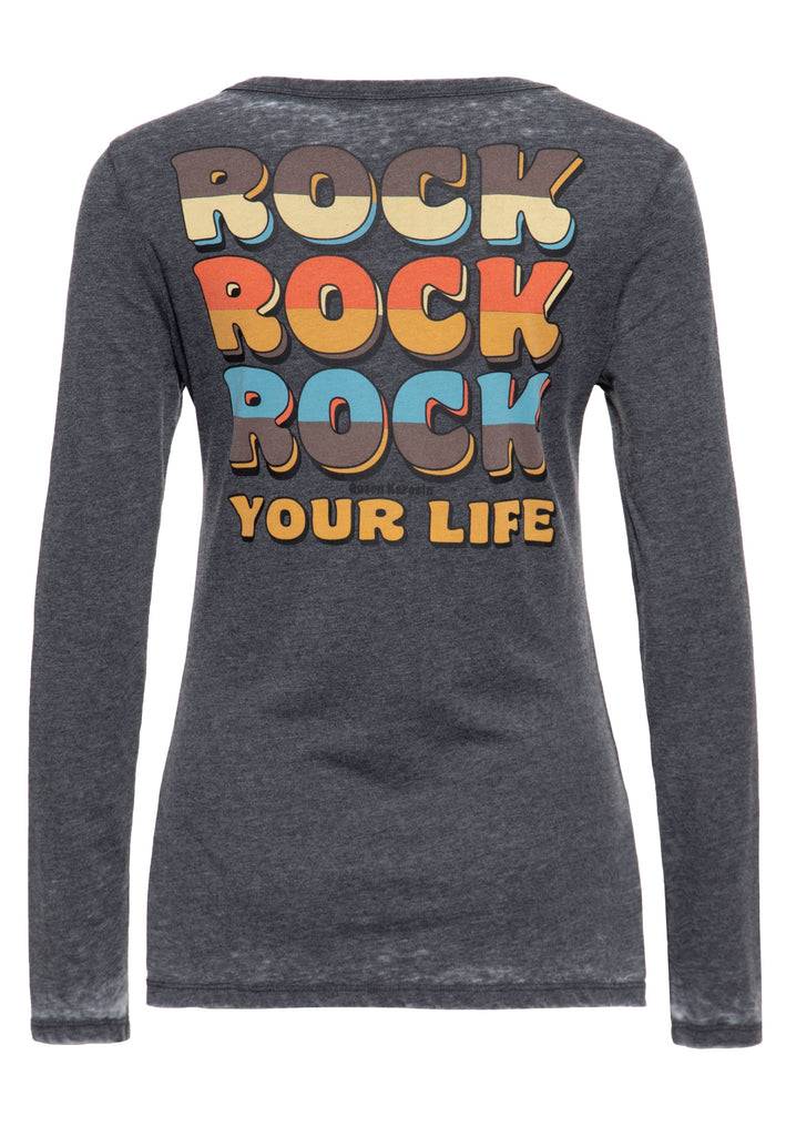 Queen Kerosin Enzym Wash Langarmshirt «Rock Your Life» Großer Ausverkauf