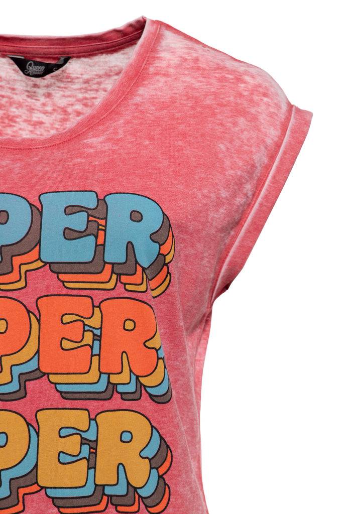 Queen Kerosin Enzym Wash T-Shirt «Super Cutie» Online Shopping