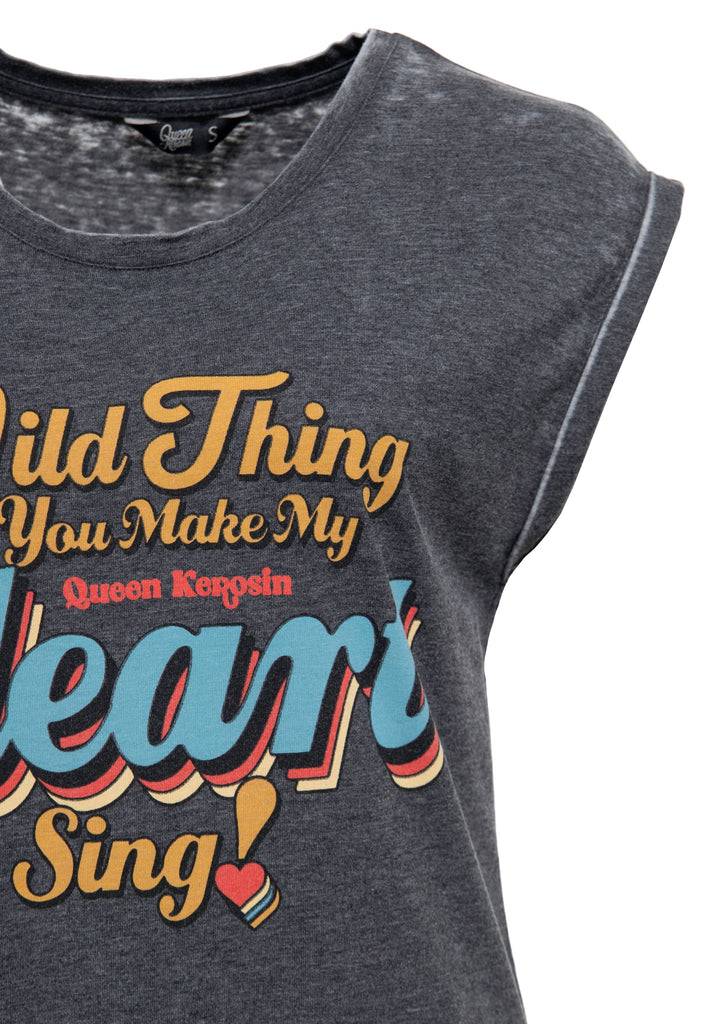 Queen Kerosin Enzym Wash T-Shirt «Wild Thing» Exklusivangebot