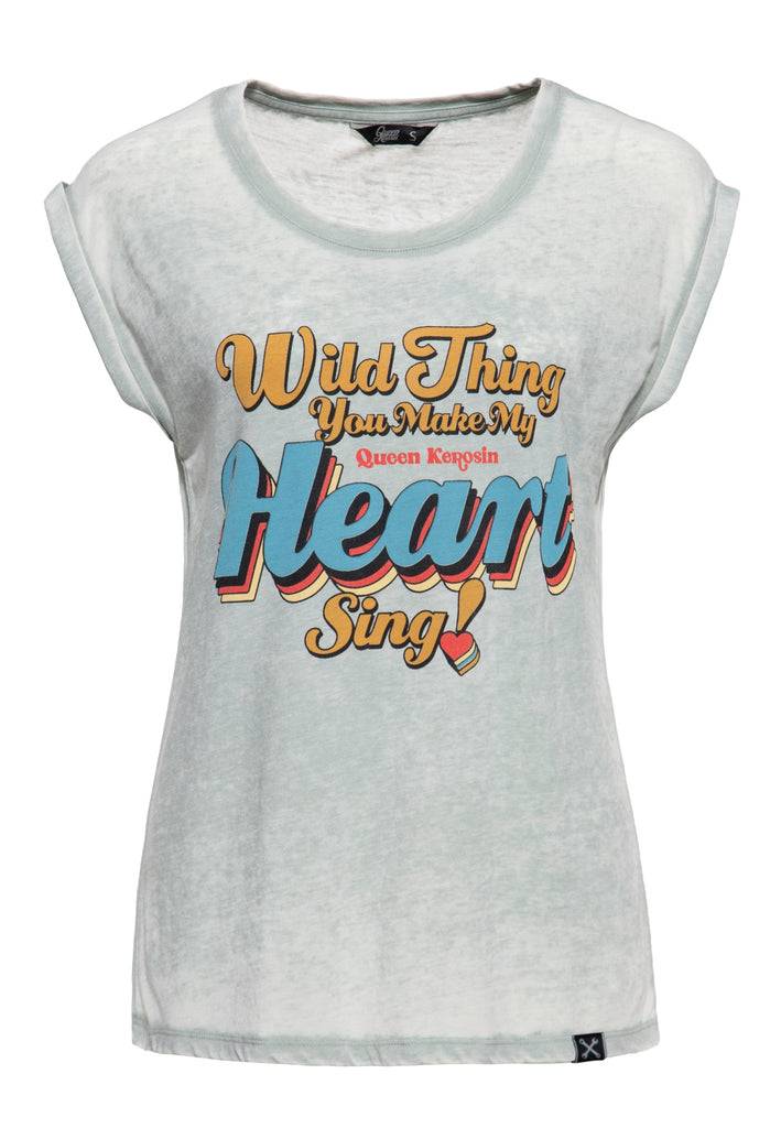 Queen Kerosin Enzym Wash T-Shirt «Wild Thing» Exklusivangebot