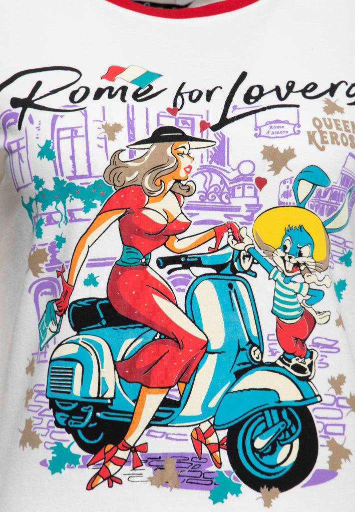 Queen Kerosin T-Shirt «Rome for Lovers» Saisonschlussverkauf