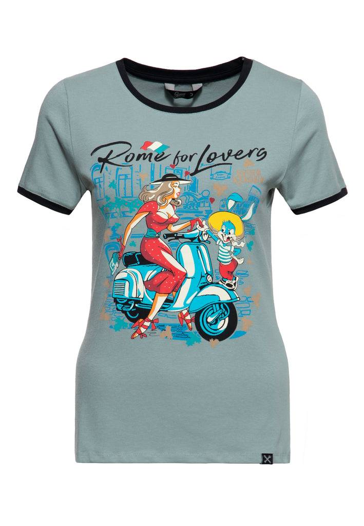 Queen Kerosin T-Shirt «Rome for Lovers» Saisonschlussverkauf