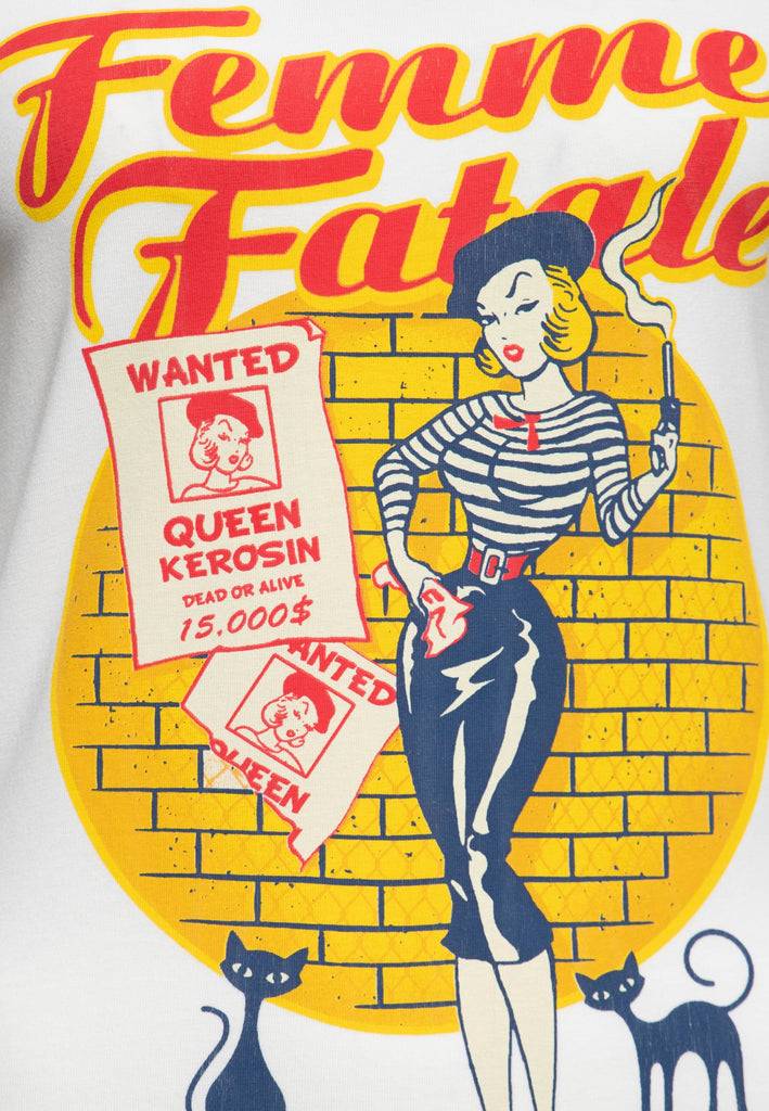 Queen Kerosin T-Shirt «Femme Fatale» Valentinstagsangebot
