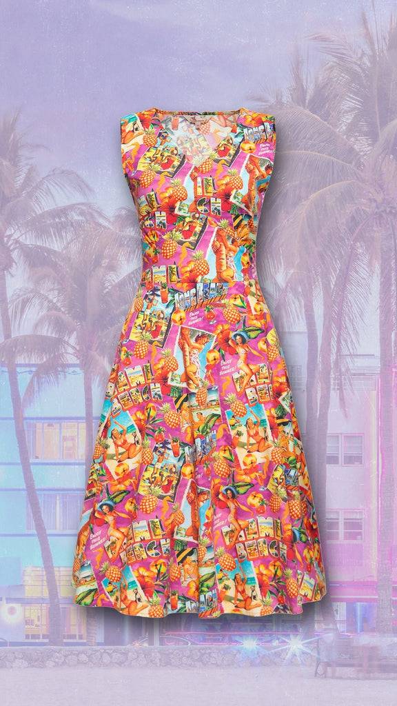 Queen Kerosin Swingkleid «Miami & Long Beach» Heißer Verkauf