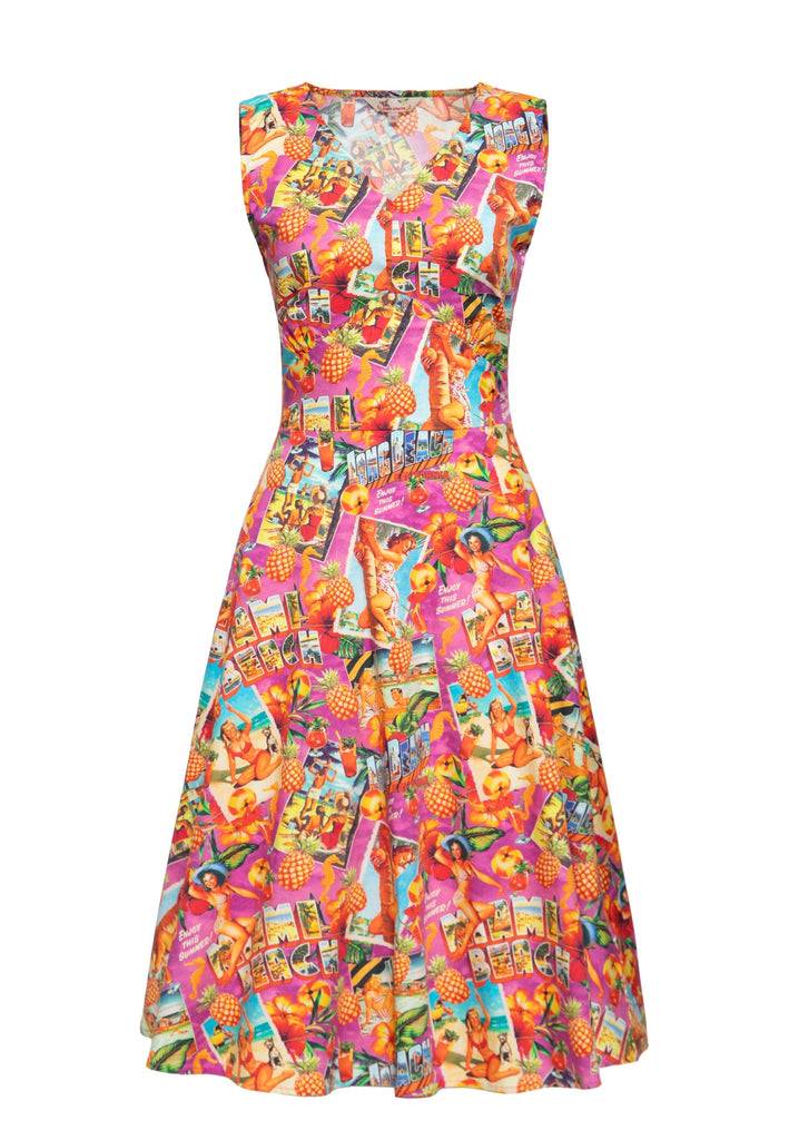 Queen Kerosin Swingkleid «Miami & Long Beach» Heißer Verkauf