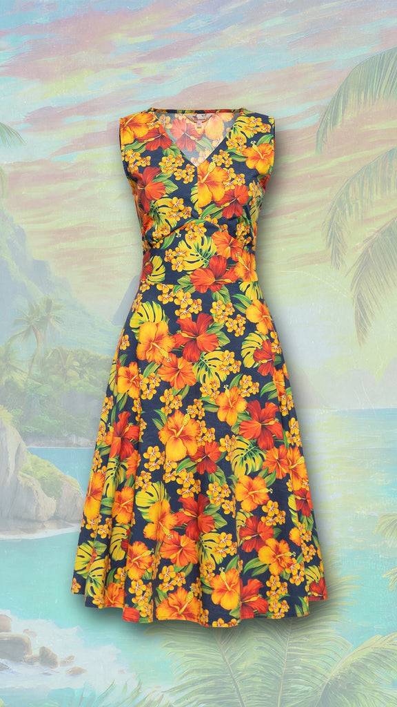 Queen Kerosin Swingkleid «Hibiskus» Top Angebot