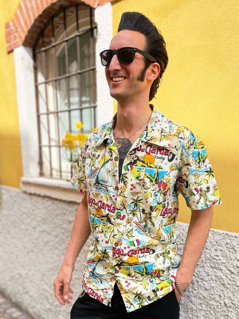 Queen Kerosin Hawaiihemd «Lago di Garda» Saisonale Angebote