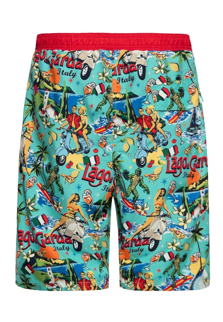 Queen Kerosin Badeshorts «Il mostro del Lago di Garda» Discount Store für neue Produkte