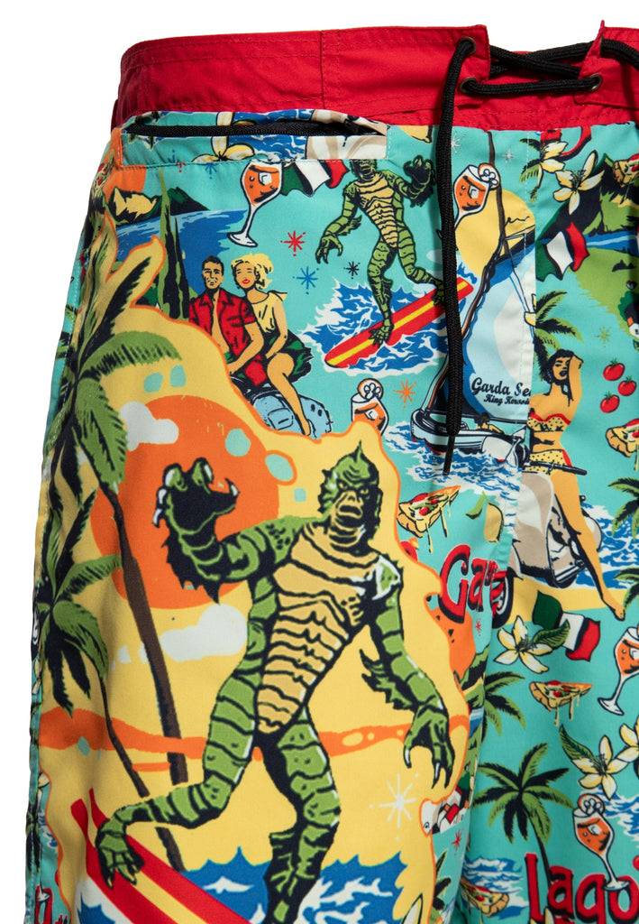 Queen Kerosin Badeshorts «Il mostro del Lago di Garda» Discount Store für neue Produkte