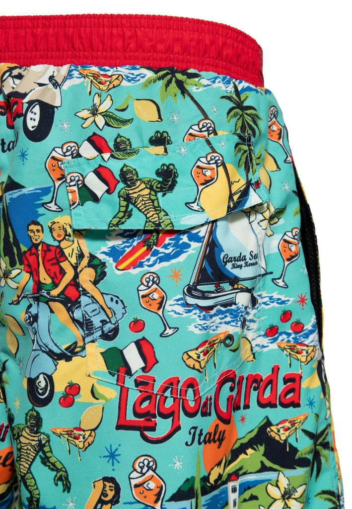 Queen Kerosin Badeshorts «Il mostro del Lago di Garda» Discount Store für neue Produkte