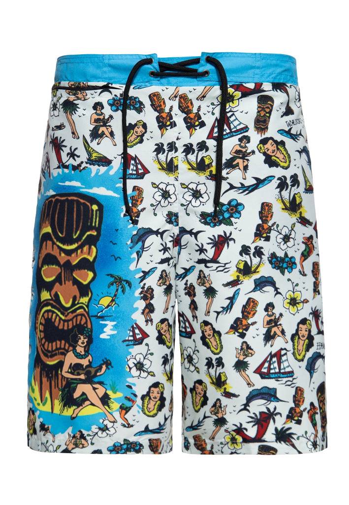 Queen Kerosin Badeshorts «Hawaii» Super Rabatt