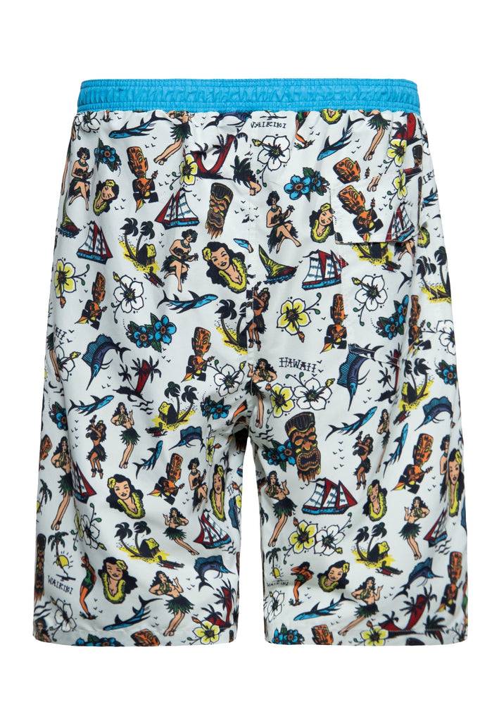 Queen Kerosin Badeshorts «Hawaii» Super Rabatt