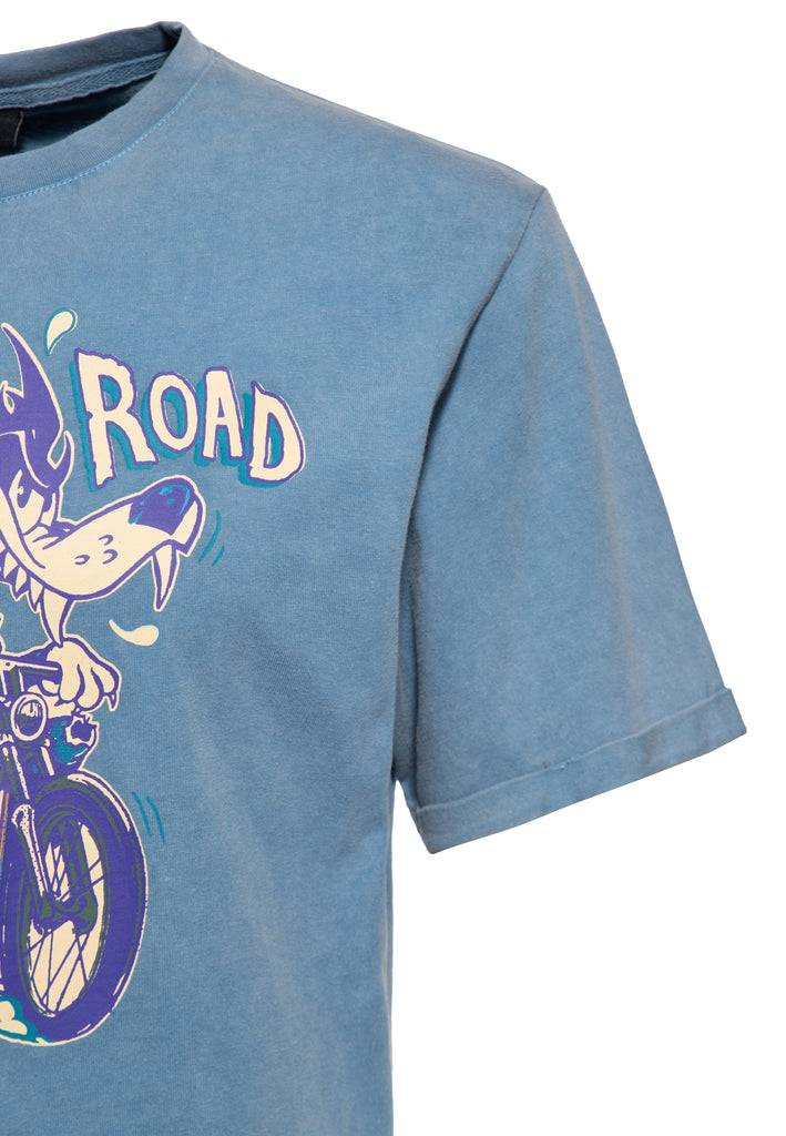 Queen Kerosin Acid-Washed T-Shirt «Split The Road» Speichern exportieren