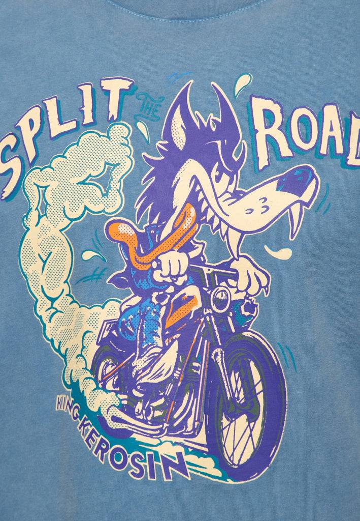 Queen Kerosin Acid-Washed T-Shirt «Split The Road» Speichern exportieren