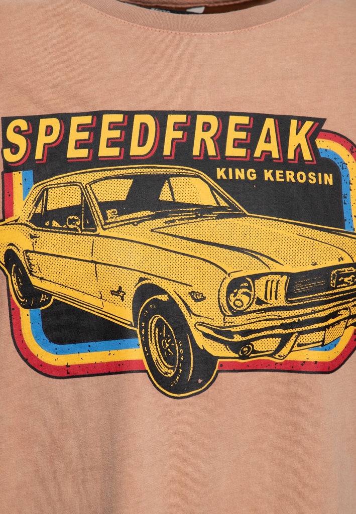 Queen Kerosin Acid-Washed T-Shirt «Speedfreak» Im Verkauf