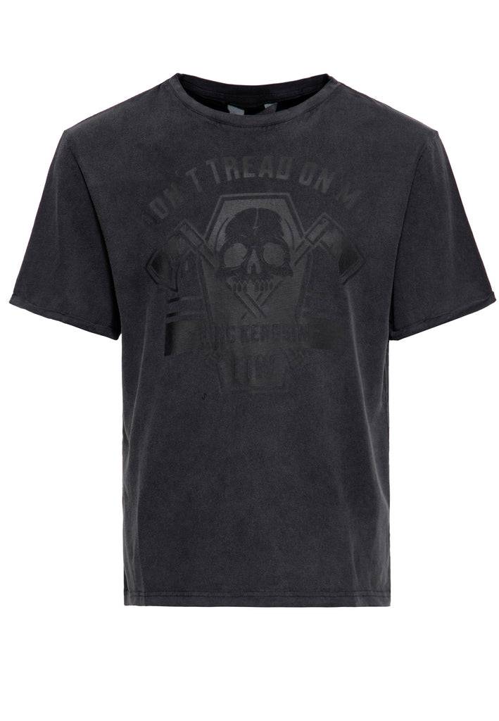 Queen Kerosin Acid-Washed T-Shirt «Don't Tread On Me» zollfrei