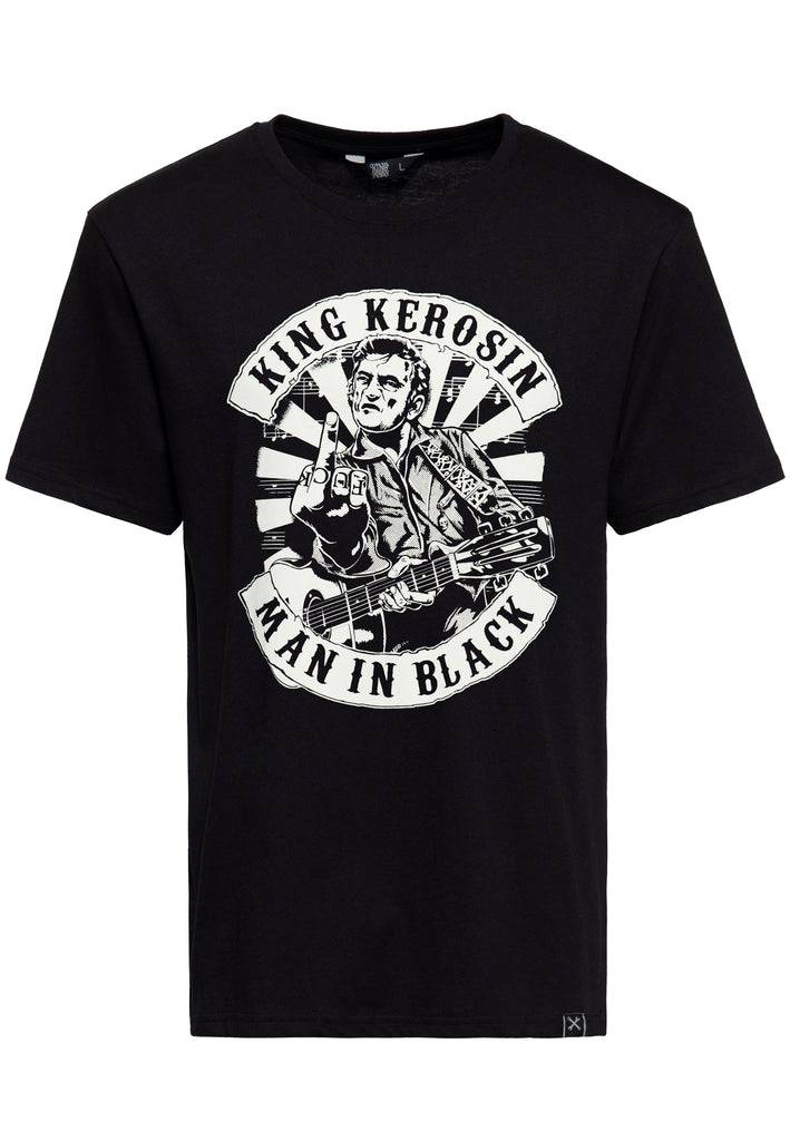 Queen Kerosin T-Shirt «Man in Black» Fabrikverkauf