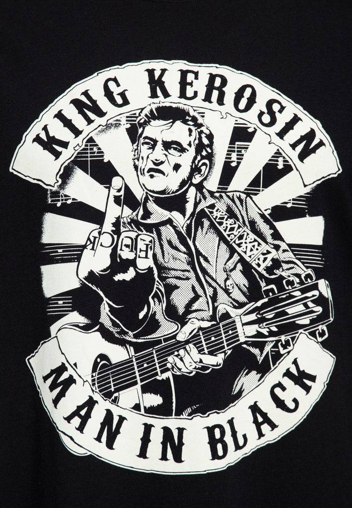 Queen Kerosin T-Shirt «Man in Black» Fabrikverkauf