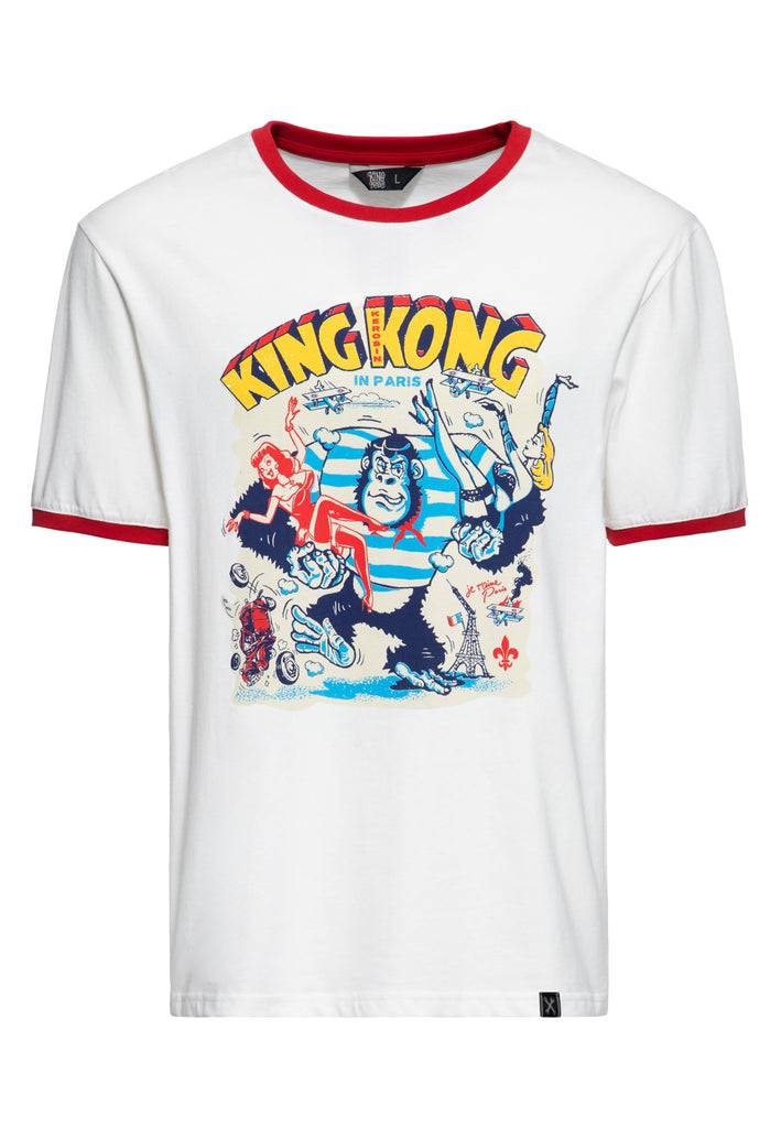 Queen Kerosin Ringer T-Shirt «Paris» Fabrik Onlineshop