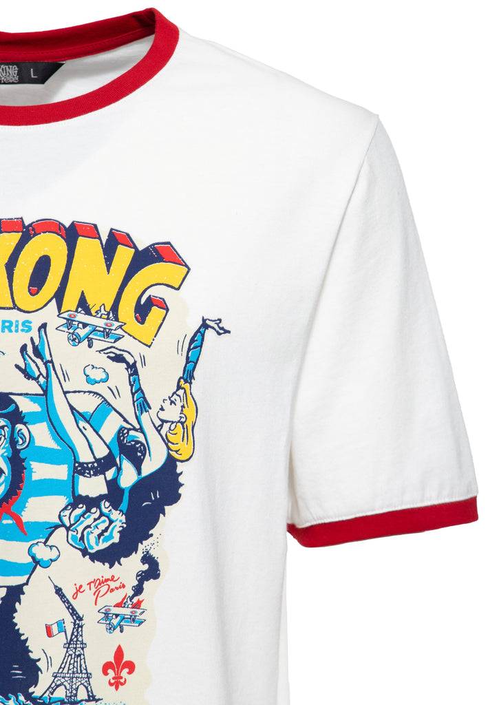 Queen Kerosin Ringer T-Shirt «Paris» Fabrik Onlineshop