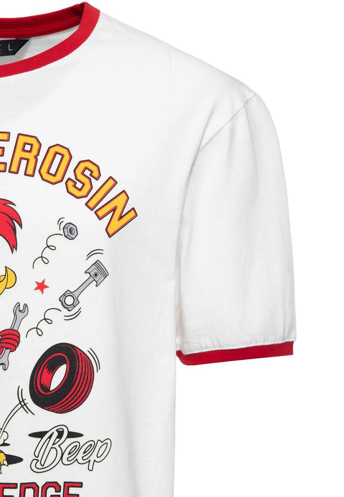 Queen Kerosin Ringer T-Shirt «Beep Beep» Fabrikpreis