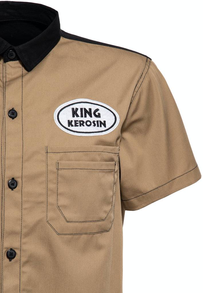 Queen Kerosin Workwear Kurzarm Hemd «All You Need is Beer» Jubiläumsangebot