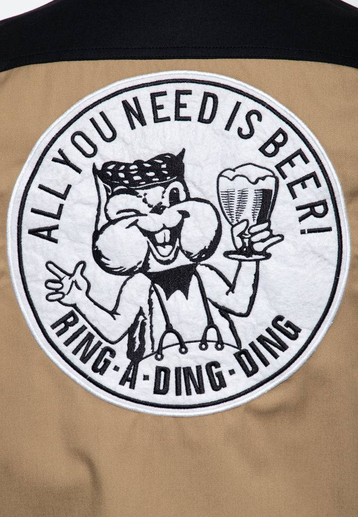 Queen Kerosin Workwear Kurzarm Hemd «All You Need is Beer» Jubiläumsangebot
