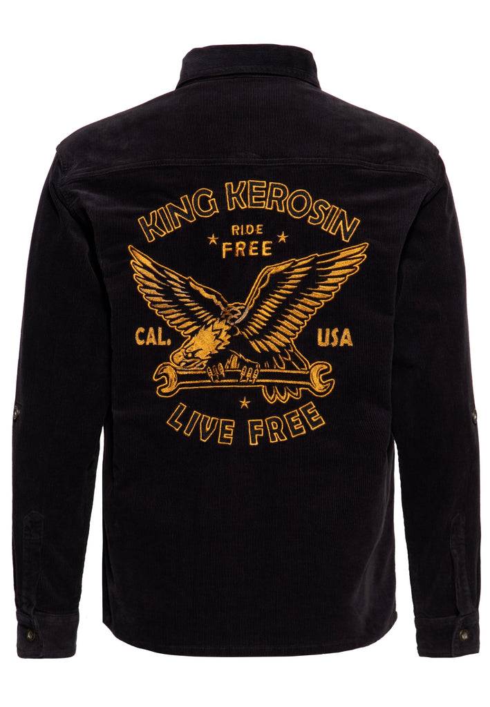 Queen Kerosin Workwear Hemd «Ride Free Live Free» Top Angebot