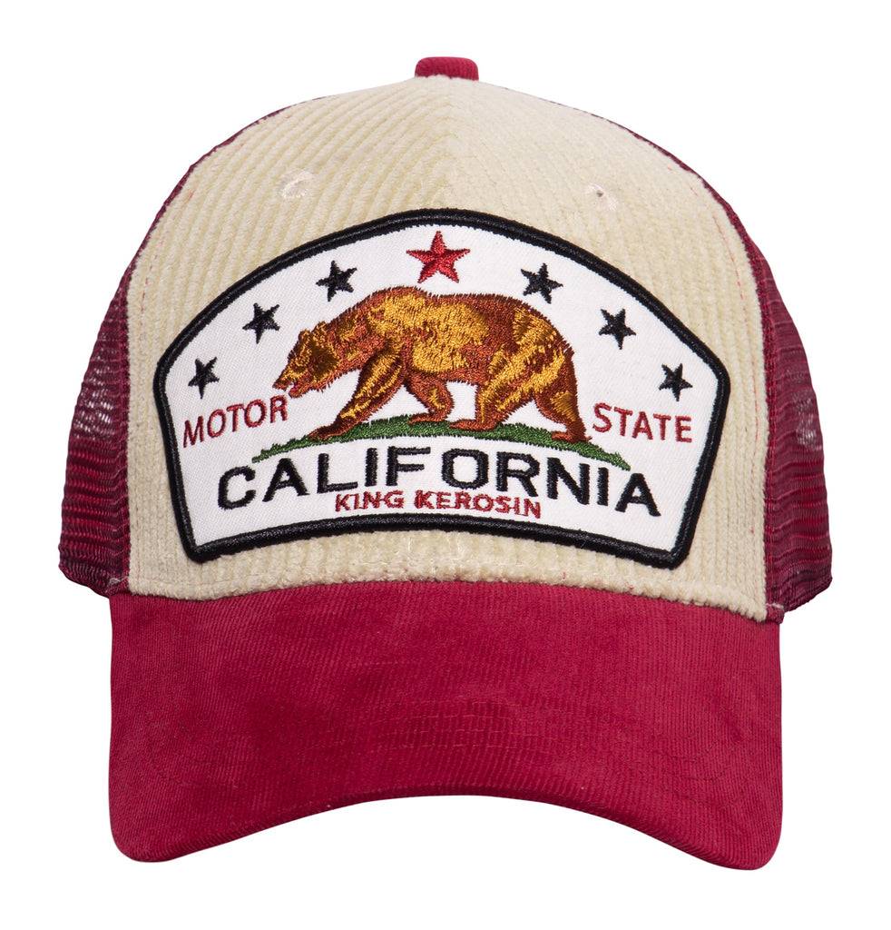 Queen Kerosin Trucker Cap mit Cord «California Bear» Exklusive Angebote