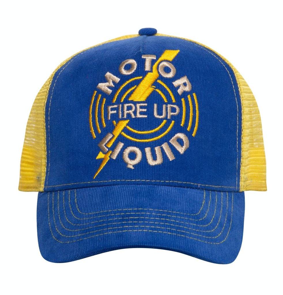 Queen Kerosin Trucker Cap aus Feincord mit kontrastierendem Mesh «Fire Up» Bestseller