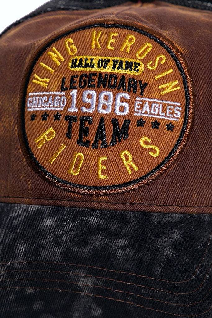 Queen Kerosin Trucker Cap mit Enzymwash und Stickerei «Legendary Team» Saisonale Angebote