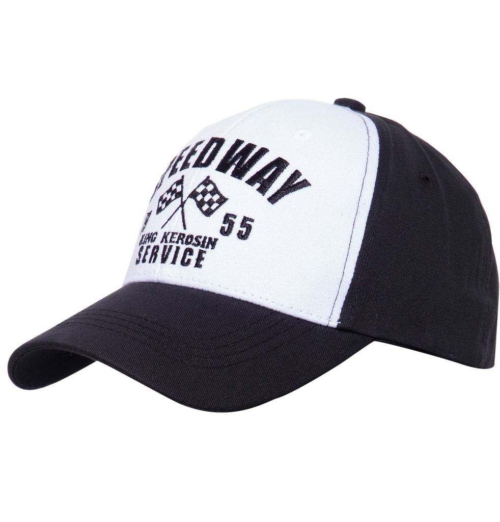 Queen Kerosin Baseball Cap mit Frontstickerei «Speedway» Sonderangebote