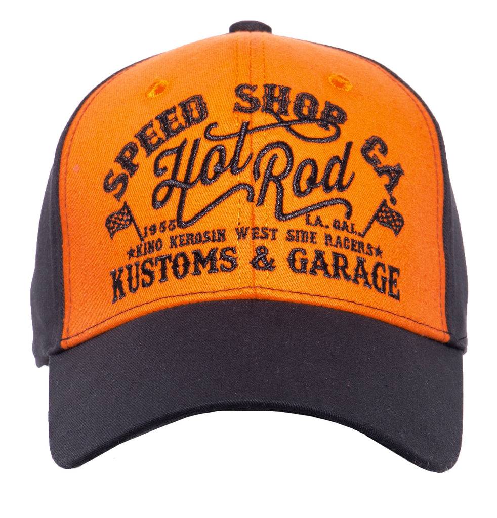 Queen Kerosin Baseball Cap mit Print auf der Schirmunterseite «Hot Rod» VIP-Rabatte