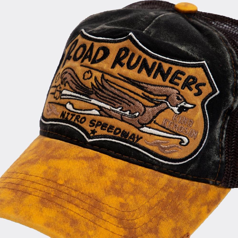 Queen Kerosin Trucker Cap im Used-Look «Road Runners» Tiefpreis