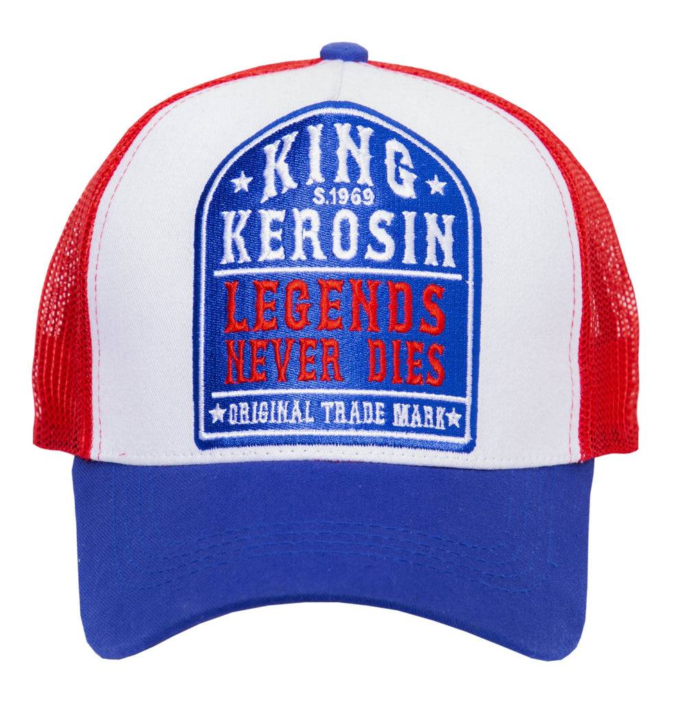 Queen Kerosin Trucker Cap mit Mesh-Einsatz «Legends never die» Letzte 3 Tage