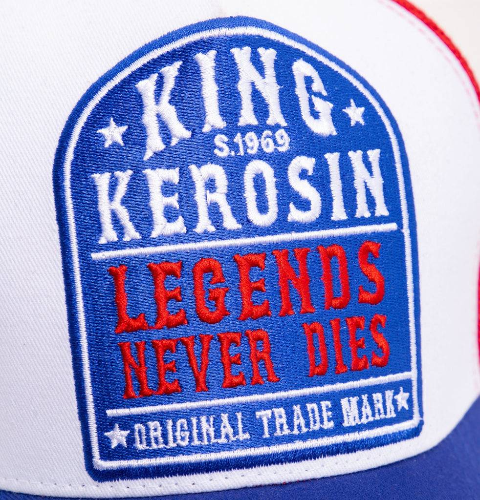 Queen Kerosin Trucker Cap mit Mesh-Einsatz «Legends never die» Letzte 3 Tage