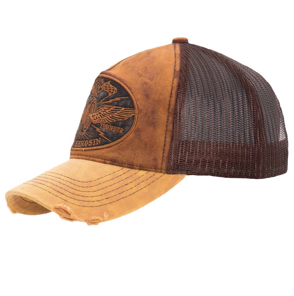 Queen Kerosin Trucker Trucker Cap im Vintage Jeans Look «Ride like Thunder» Bis zu 65% Rabatt