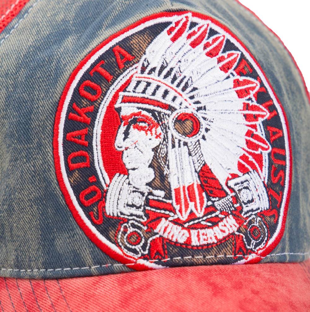 Queen Kerosin Trucker Cap mit Denim Einsatz im Used Look «True Roots» Nur für heute