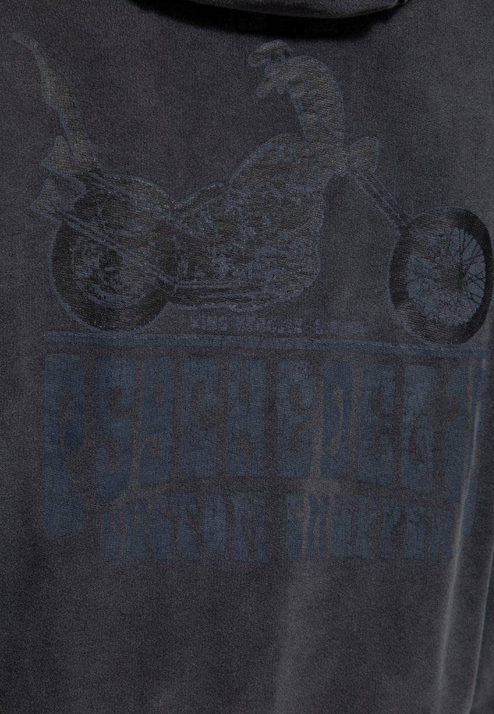 Queen Kerosin Acid washed Zip Hoodie «Psychedelic Custom Chopper» Versandkostenfrei