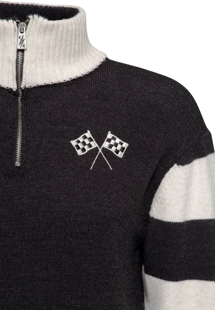 Queen Kerosin Strickpullover «KK Motor Crew» Preisnachlass