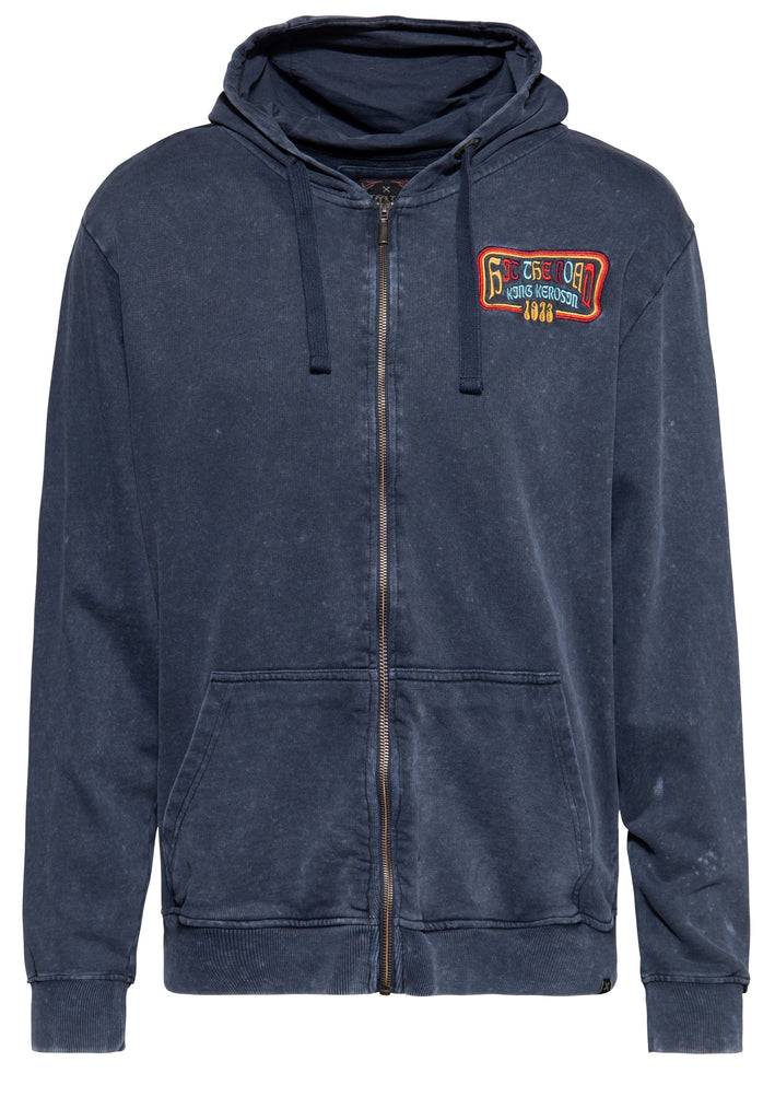 Queen Kerosin Sweatjacke Acidwash «Hit The Road Jack» Saisonschlussverkauf