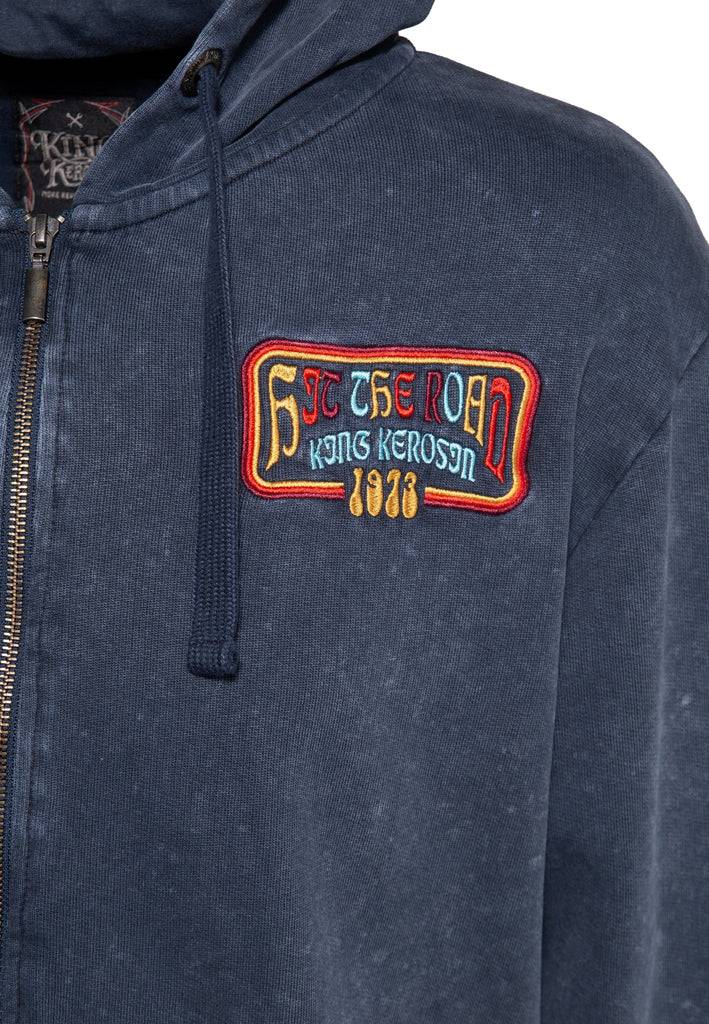 Queen Kerosin Sweatjacke Acidwash «Hit The Road Jack» Saisonschlussverkauf