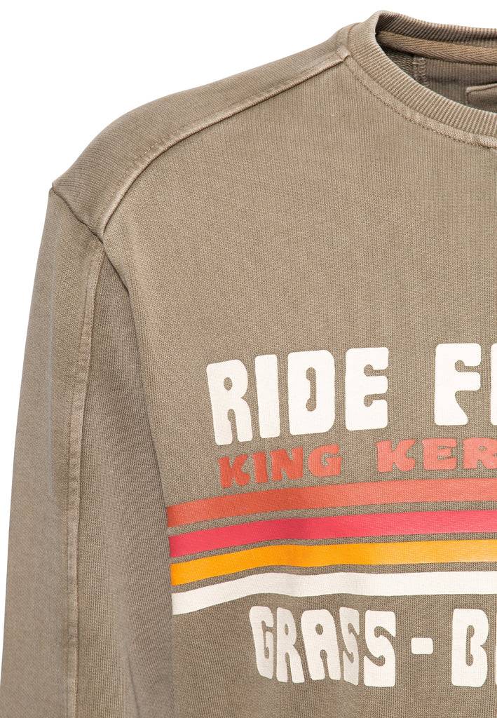 Queen Kerosin Pullover Acidwashed «Ride Grass Boobs» Cyber Monday